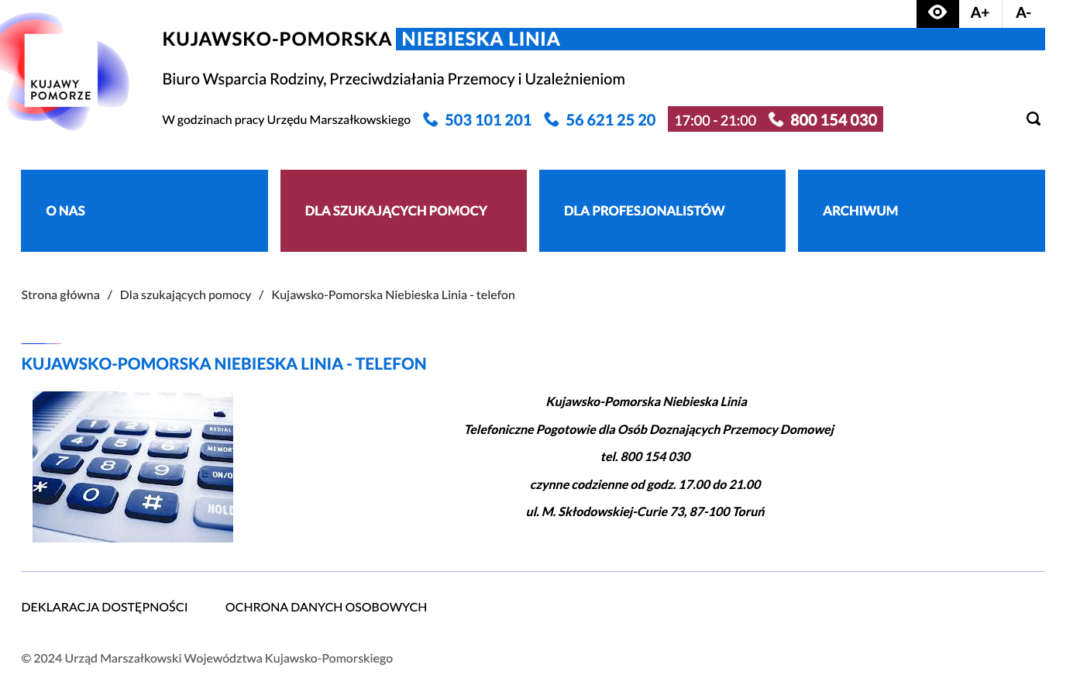 Niebieska Linia Telefon dla Osób Doznających Przemocy Domowej