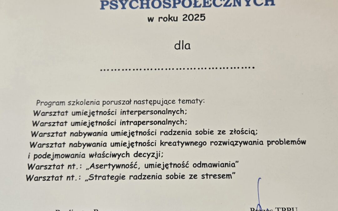 Warsztaty umiejętności psychospołecznych