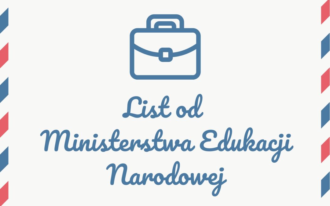List od Ministerstwa Edukacji Narodowej