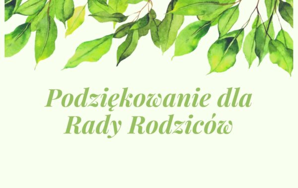Podziękowanie dla Rady Rodziców